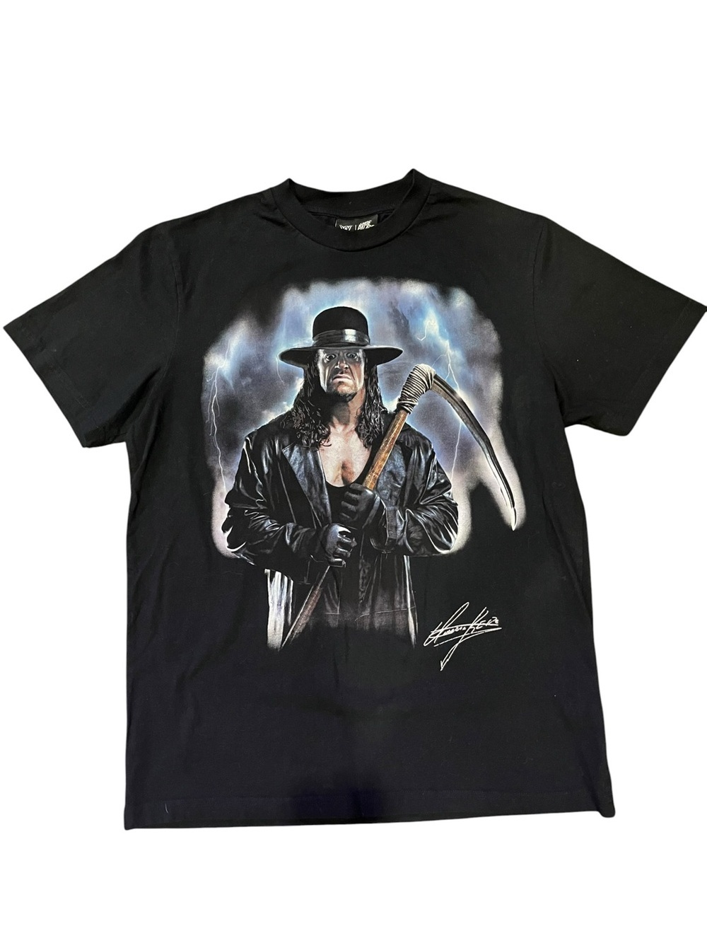 The undertaker WWE Wrestling Graphic Tee with Scythe Wrestler Artwork
